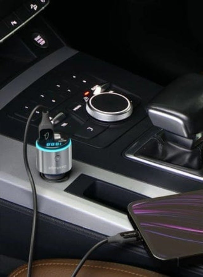 جولتيج جهاز إرسال FM بلوتوث للسيارة من Goaltage PowerTune بقوة 48 واط وشاحن بدون استخدام اليدين (FMTR01) - Image 3